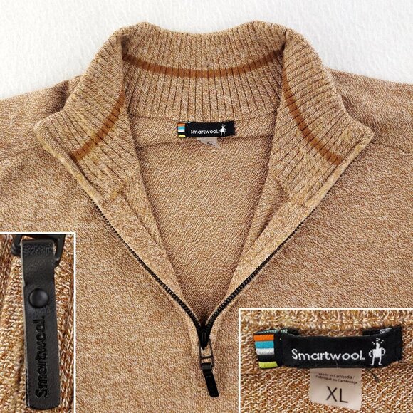 SmartWool Sparwood Sweater Wool Blend 1/4 Zip Lightweight Stretchy Men's XL - Picture 4 of 12